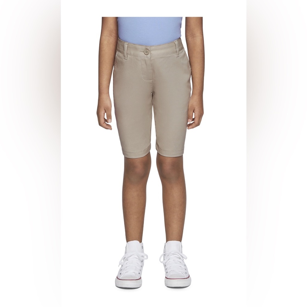 Wonder Nation Girls School Uniform Bermuda Shorts Warm Beige